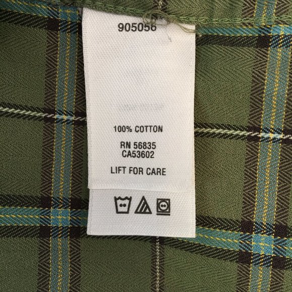 Cabela's Men's L Outfitter Series Green Plaid Long Sleeve Cotton Button Down - Picture 4 of 6